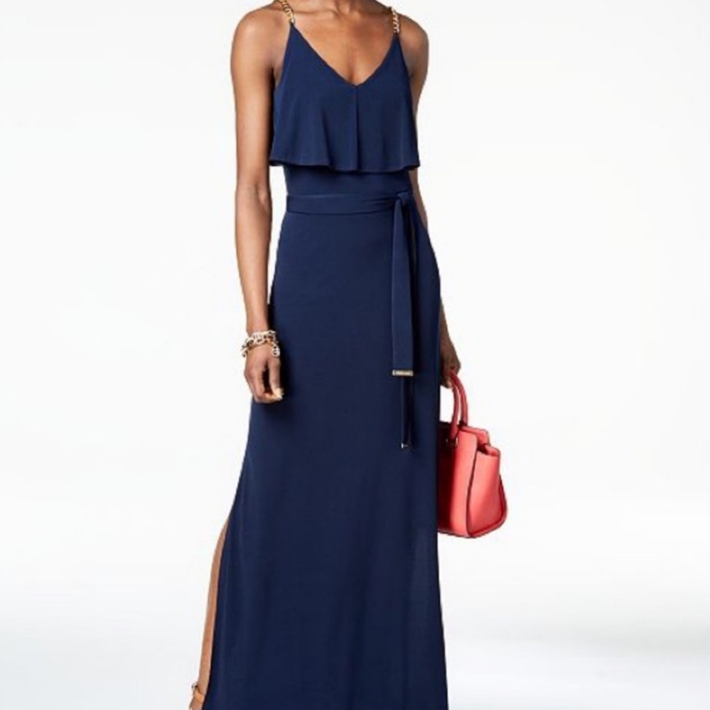 Michael Kors Chain Embellished Popover Maxi Dress